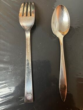 Vintage Pan American Sterling silver Serving Fork and Spoon Set - Silver